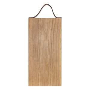 Plank met leren handvat eiken 33x16 cm