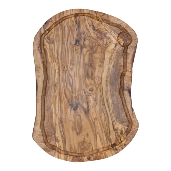 Plank met sapgeul ovaal olijfhout ca. 35x15 cm