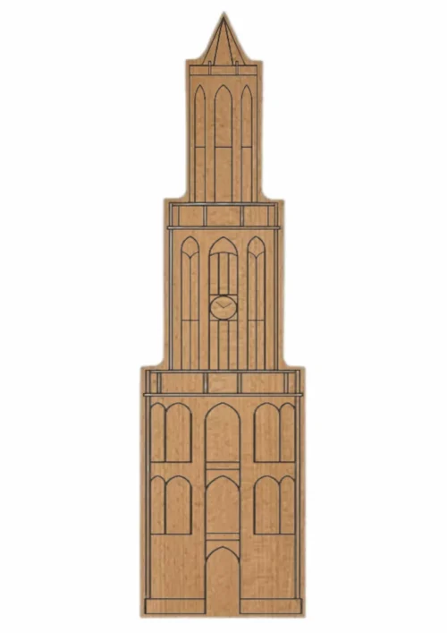 Utrecht Domtoren (klein) beuken 39,5x11cm