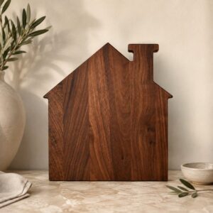 Walnoothout Huisje 20x21cm